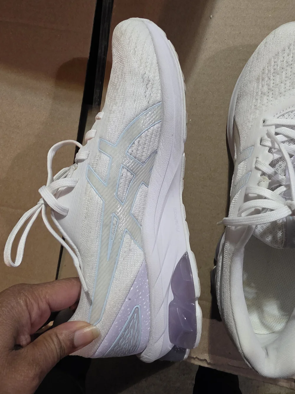 Asics Women's All-White Knit Running Sneakers